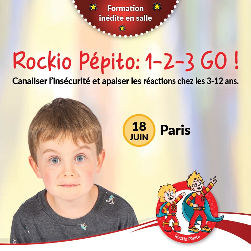 Rockio Pépito 1-2-3 Go! est une formation inédite en salle qui offre aux parents et aux intervenants.es de plonger dans un univers d’expérimentation ludique de jeux et d’activités neurosensorielles conçus pour sécuriser l’enfant de 3-12 ans.